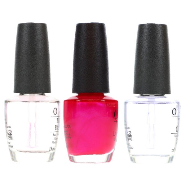 OPI Pompeii Purple 0.5 oz, Top Coat .5 oz & Natural Nail Base Coat .5 oz Combo Pack