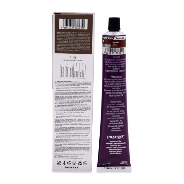 PRAVANA ChromaSilk Creme Hair Color with Silk & Keratin Protein, 7 Blonde