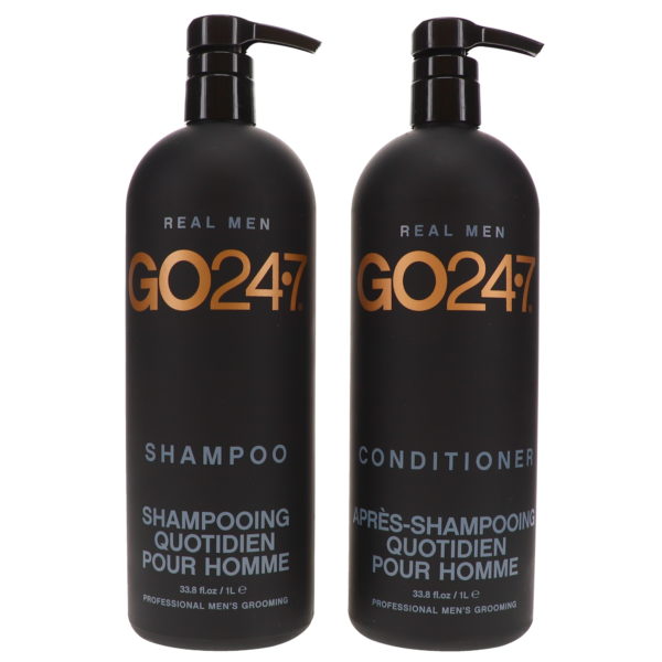 GO247 Real Men Shampoo and Conditioner 33.8 oz. Combo Pack