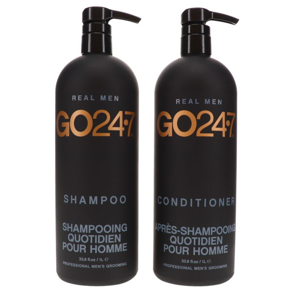 GO247 Real Men Shampoo and Conditioner 33.8 oz. Combo Pack