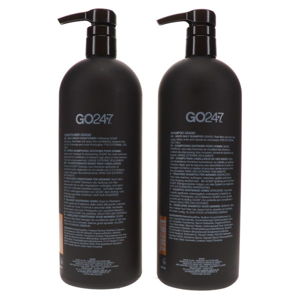 GO247 Real Men Shampoo and Conditioner 33.8 oz. Combo Pack