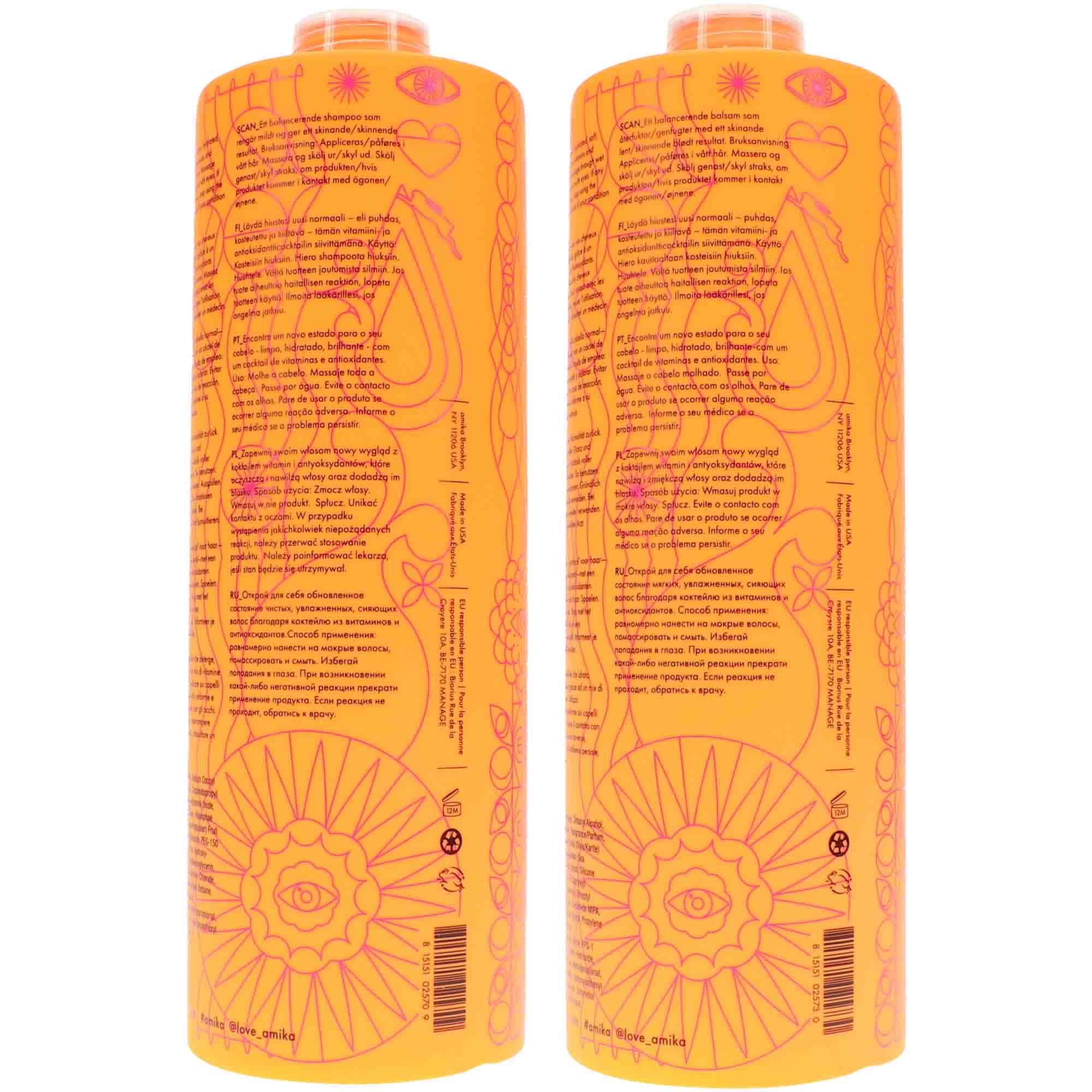 Amika Normcore Signature Shampoo 33.8 oz & Conditioner 33.8 oz Combo Pack