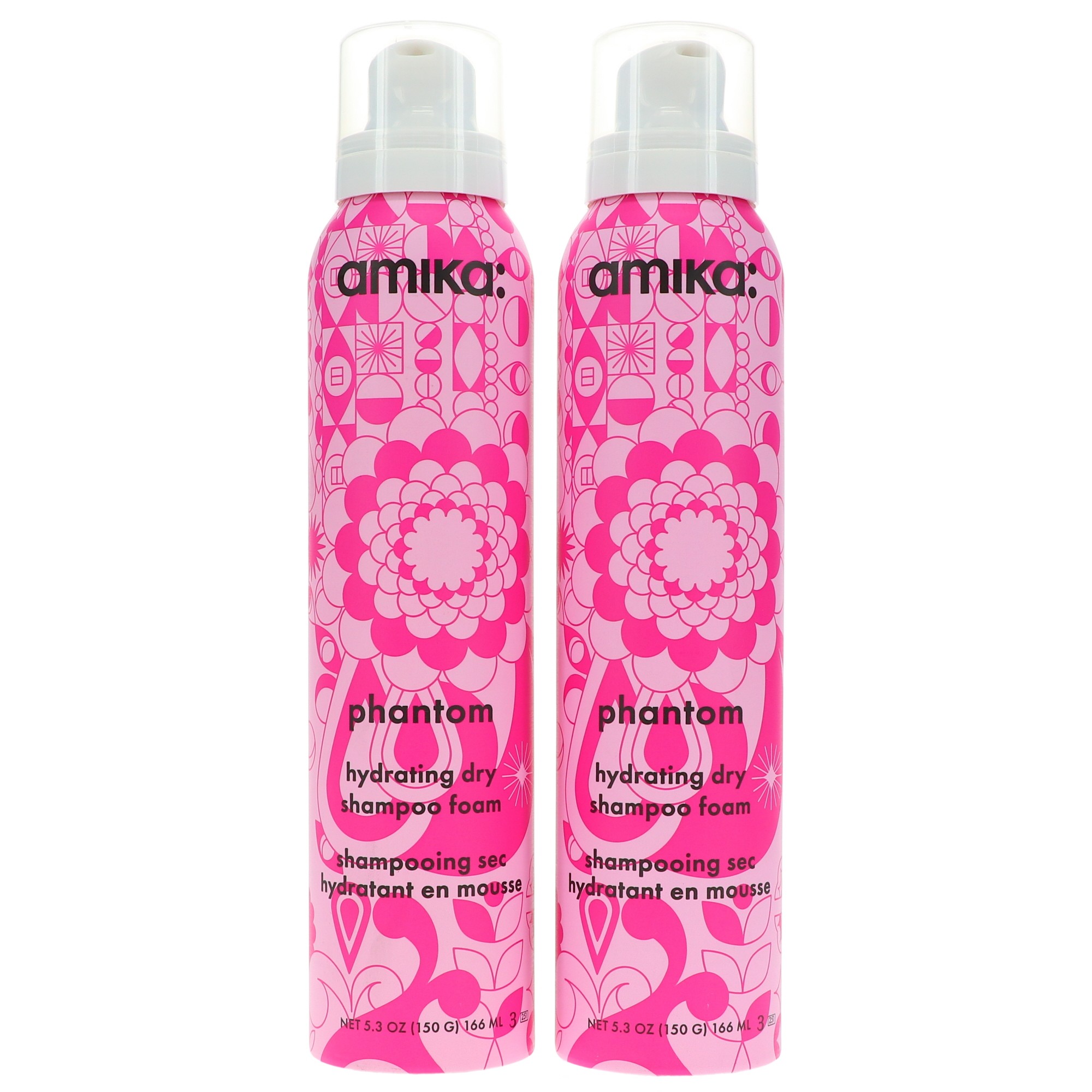 Amika Phantom Hydrating Dry Shampoo Foam 5.3 oz 2 Pack Beauty Roulette