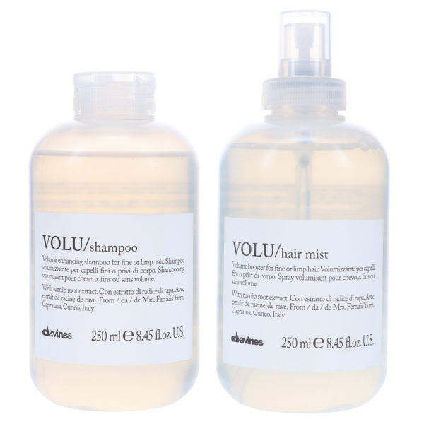 Davines VOLU Volume Enhancing Shampoo 8.45 oz & VOLU Volume Booster Hair Mist 8.45 oz Combo Pack