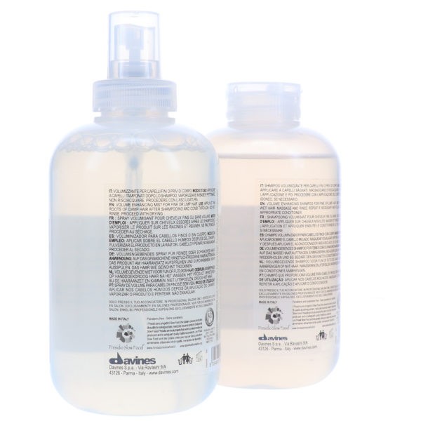 Davines VOLU Volume Enhancing Shampoo 8.45 oz & VOLU Volume Booster Hair Mist 8.45 oz Combo Pack