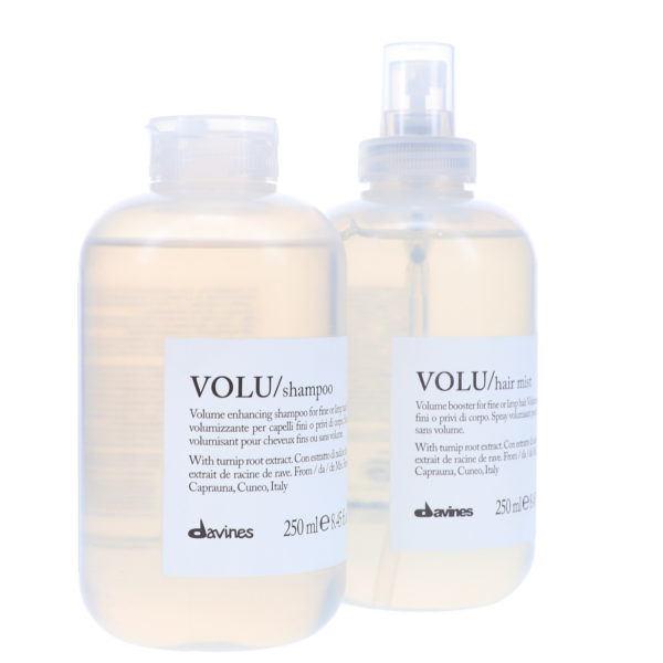Davines VOLU Volume Enhancing Shampoo 8.45 oz & VOLU Volume Booster Hair Mist 8.45 oz Combo Pack