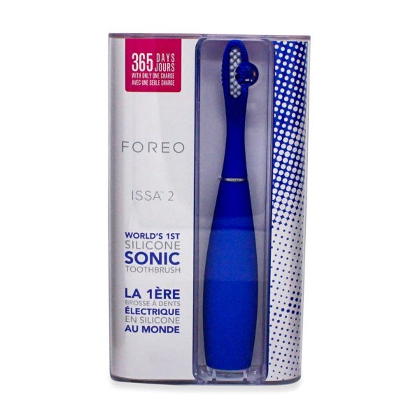 FOREO Issa 2 Rechargeable Electric Regular Toothbrush With Silicone and Pbt Polymer Bristles, Cobalt Blue