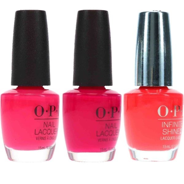 OPI Strawberry Margarita .5 oz. OPI Koala Beary .5 oz. OPI She Went On And On And On .5 oz. Pink Combo Set