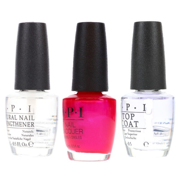 OPI Pompeii Purple NLC09 0.5 oz, Top Coat T30 .5 oz & Natural Nail Strengthener T60 .5 oz Pack