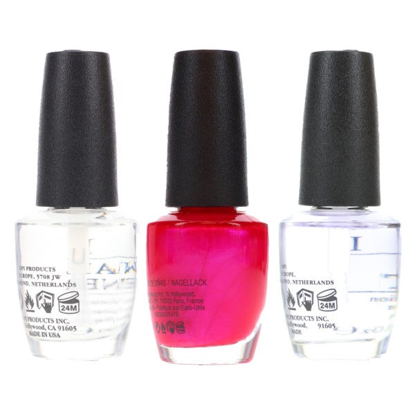 OPI Pompeii Purple NLC09 0.5 oz, Top Coat T30 .5 oz & Natural Nail Strengthener T60 .5 oz Pack