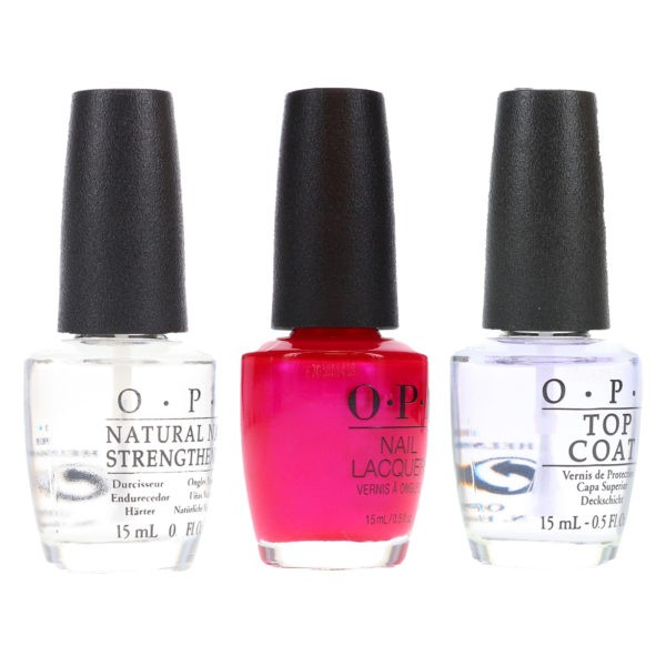 OPI Pompeii Purple NLC09 0.5 oz, Top Coat T30 .5 oz & Natural Nail Strengthener T60 .5 oz Pack