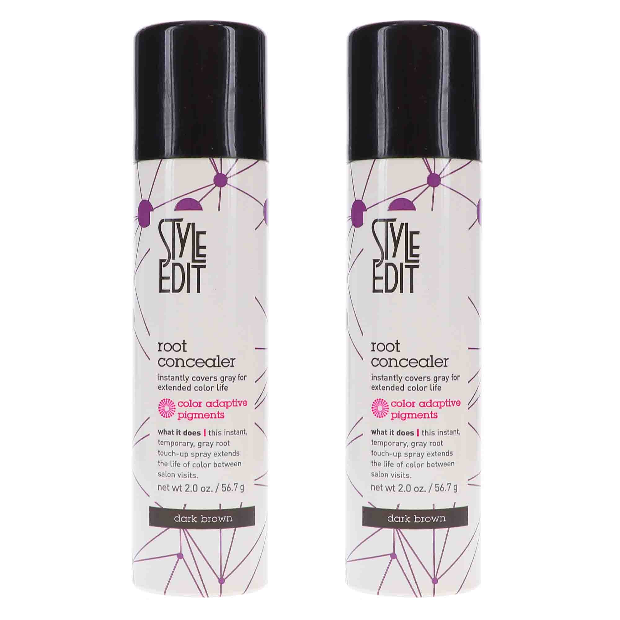 Style Edit Dark Brown Root Concealer Touch Up Spray 2 oz 2 Pack