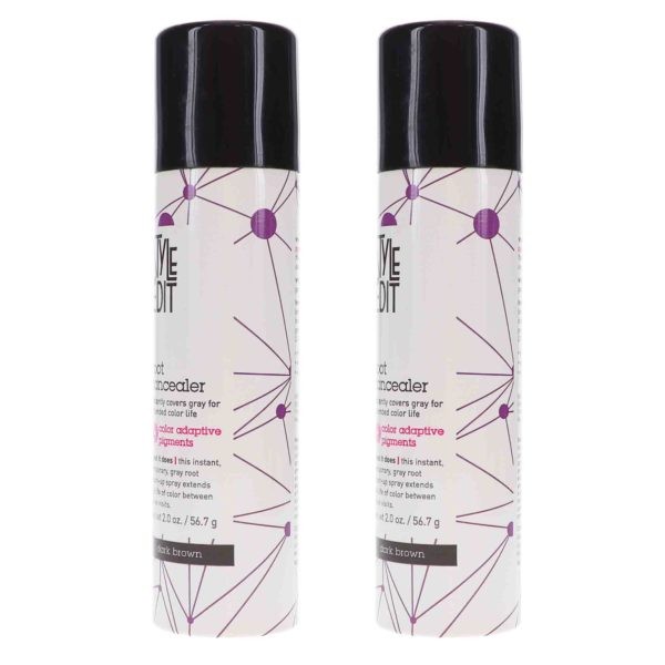 Style Edit Dark Brown Root Concealer Touch Up Spray 2 oz 2 Pack