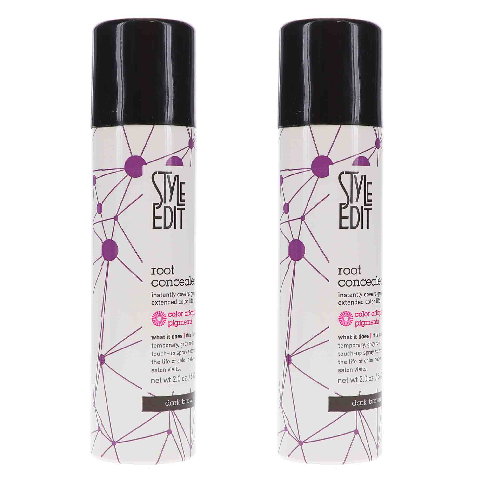Style Edit Dark Brown Root Concealer Touch Up Spray 2 oz 2 Pack