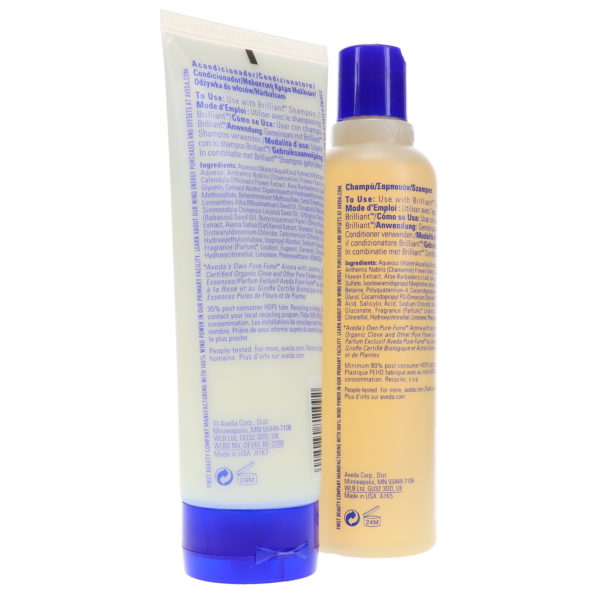 Aveda Brilliant Shampoo 8.5 oz & Brilliant Conditioner 6.7 oz Combo Pack