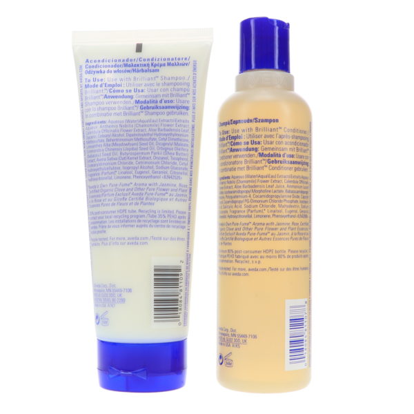 Aveda Brilliant Shampoo 8.5 oz & Brilliant Conditioner 6.7 oz Combo Pack