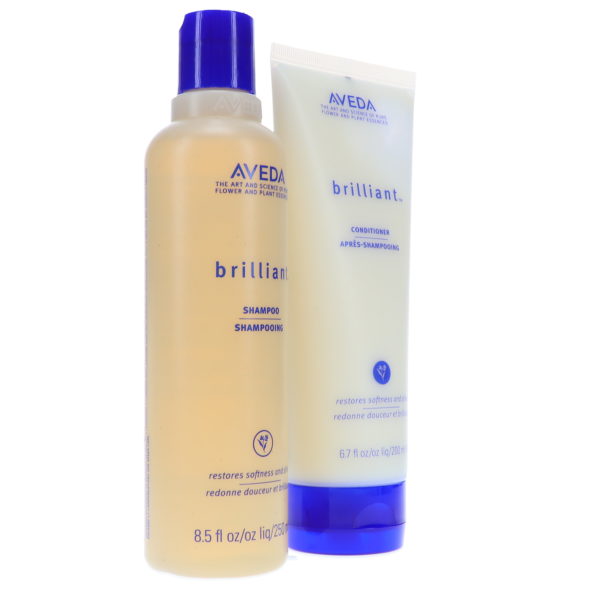 Aveda Brilliant Shampoo 8.5 oz & Brilliant Conditioner 6.7 oz Combo Pack