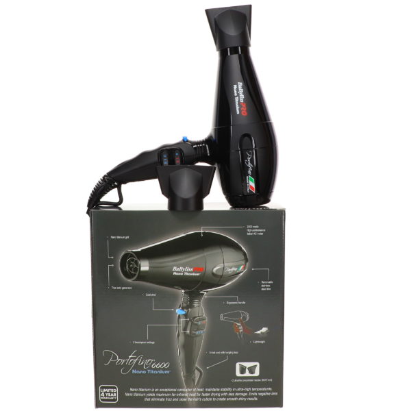 BaBylissPRO Nano Titanium Portofino Full-Size Dryer Black