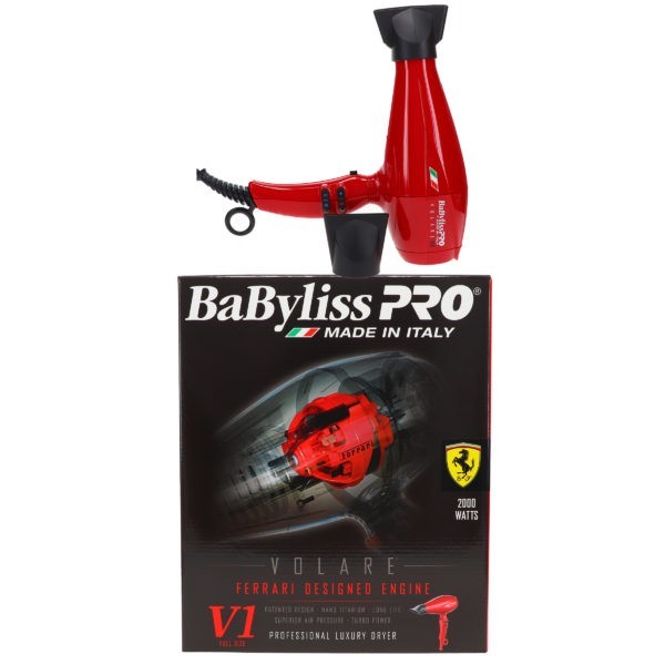 BaBylissPRO Nano Titanium Volare V1 Full-Size Dryer Ferrari-Designed Engine Red