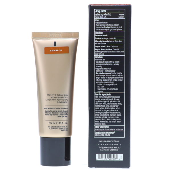 bareMinerals Complexion Rescue Tinted Hydrating Gel Cream Broad Spectrum SPF 30 Sienna 10 1.18 oz