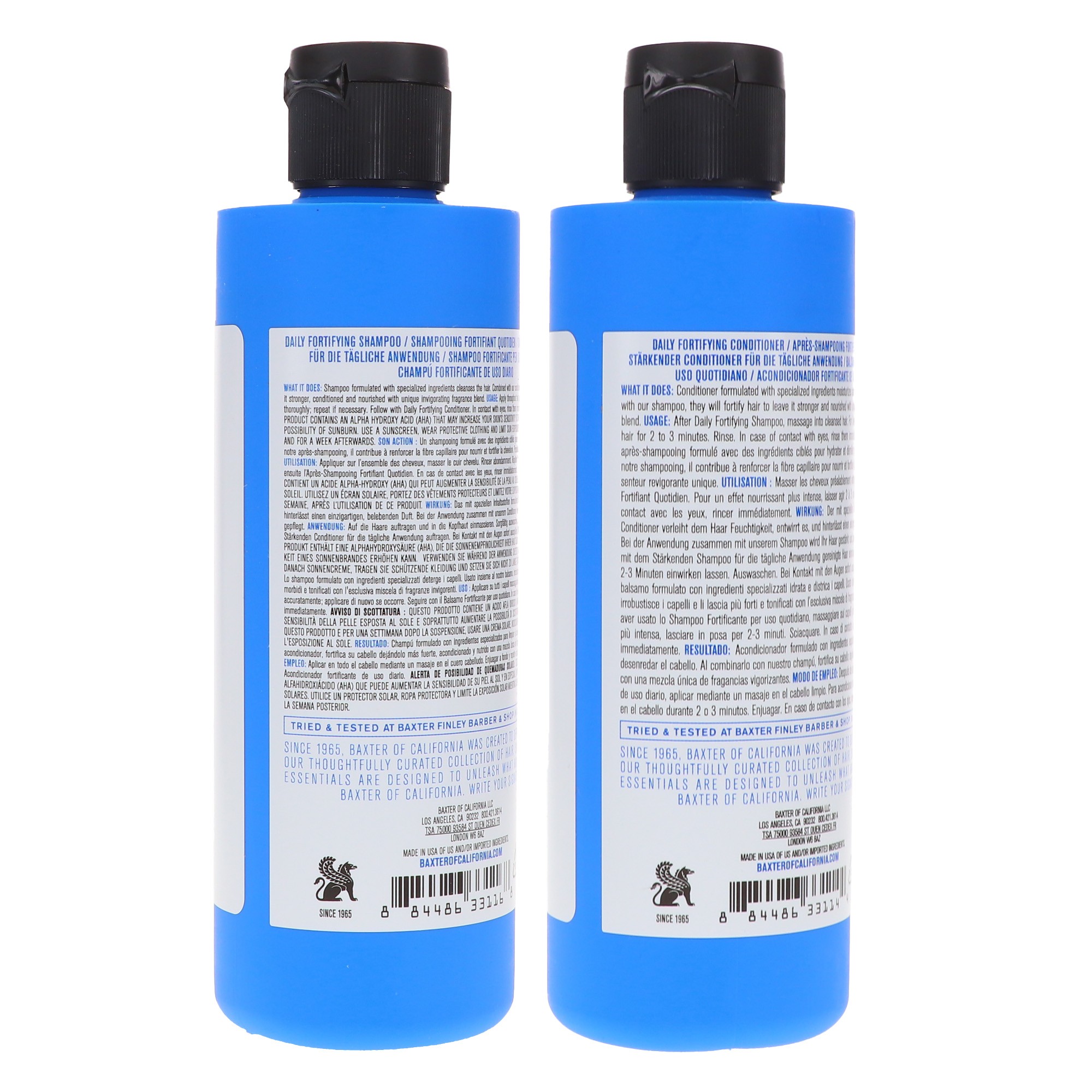 Baxter of California Daily Fortifying Shampoo 8 oz & Daily Fortifying Conditioner 8 oz Combo Pack