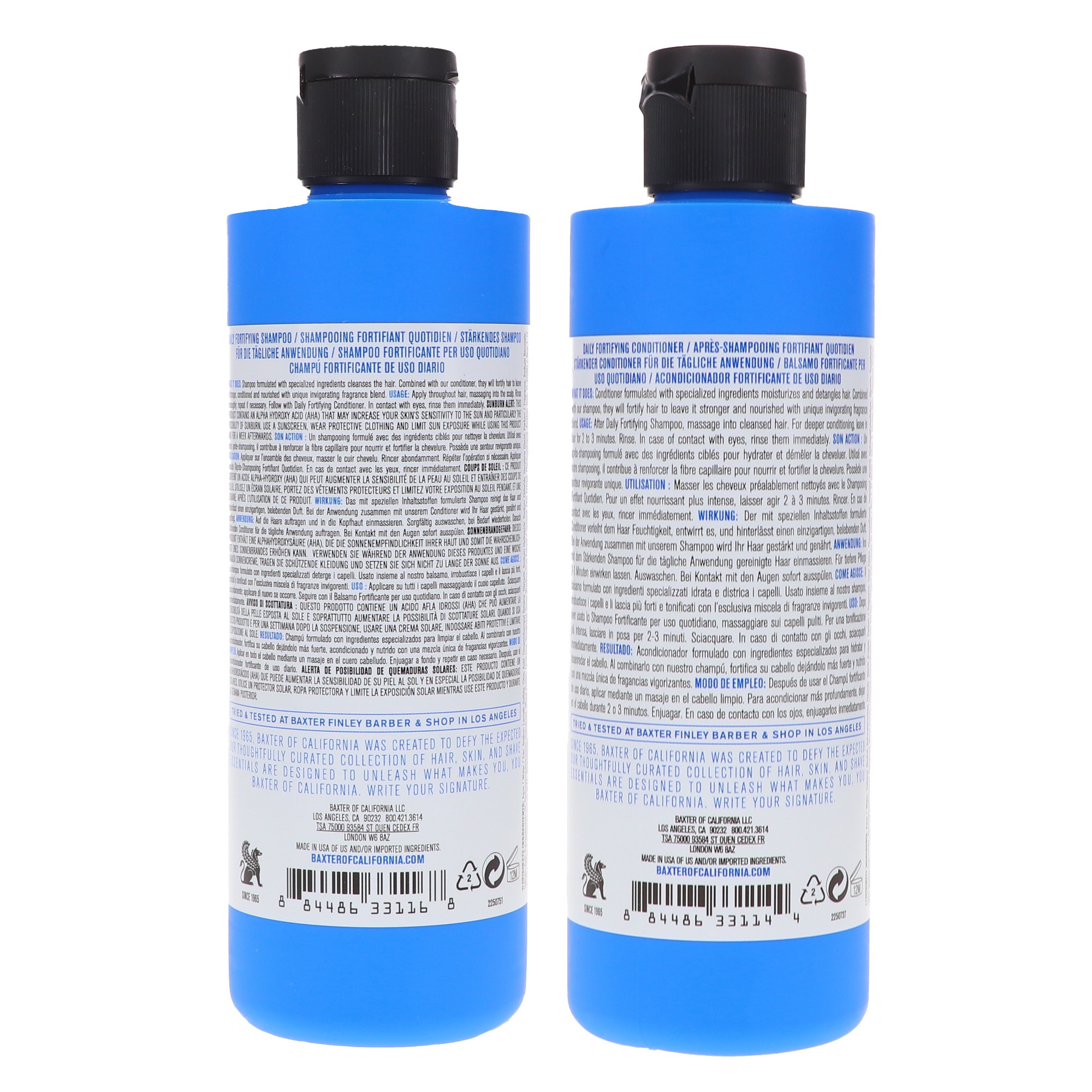 Baxter of California Daily Fortifying Shampoo 8 oz & Daily Fortifying Conditioner 8 oz Combo Pack