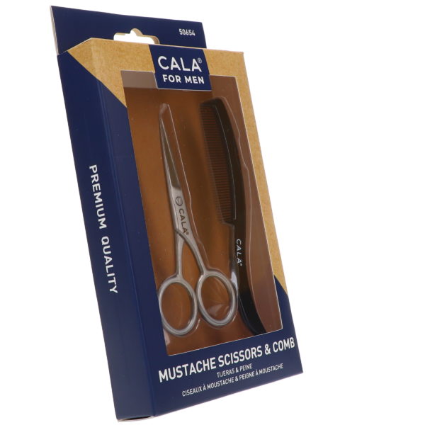 CALA Men's Mustache Scissors & Comb Set