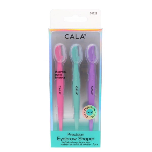 CALA Precision Eyebrow Shaper 3 pc & Silky Glide Pro Callus Remover Black Combo Pack