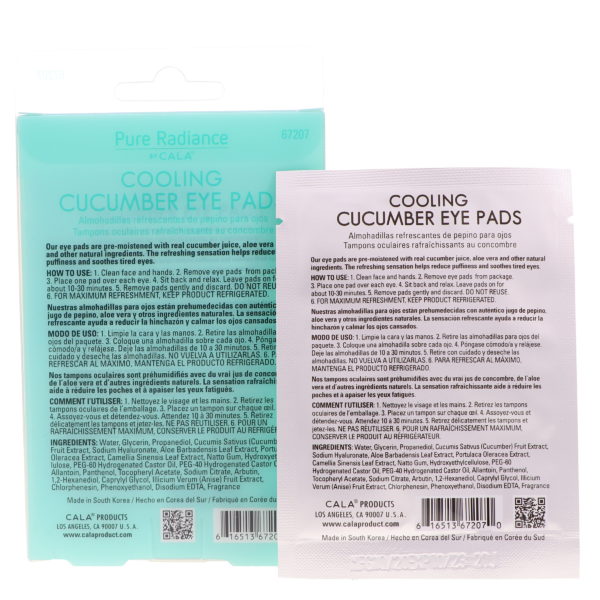 CALA Pure Radiance Cooling Cucumber Eye Patches 5 ct