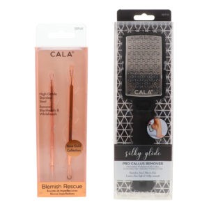 CALA Rose Gold Blemish Rescue Kit 2 pc & Silky Glide Pro Callus Remover Black Combo Pack