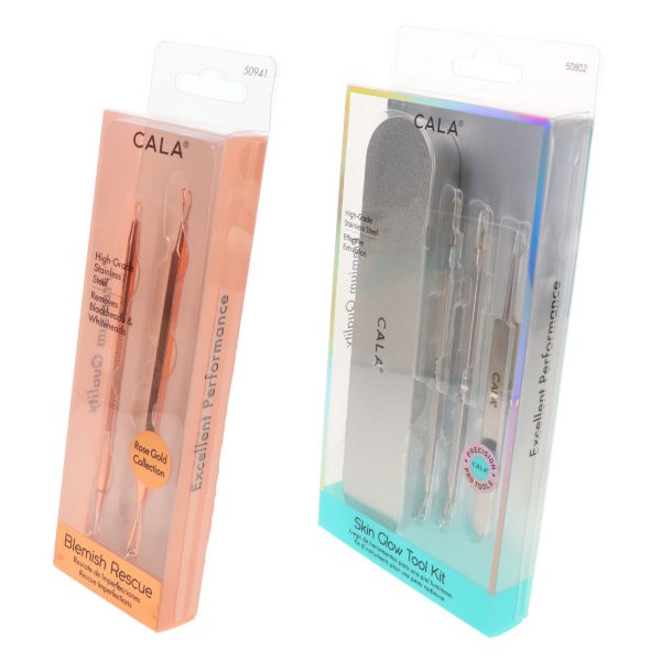 CALA Rose Gold Blemish Rescue Kit 2 pc & Skin Glow Tool Kit 3 ct Combo Pack