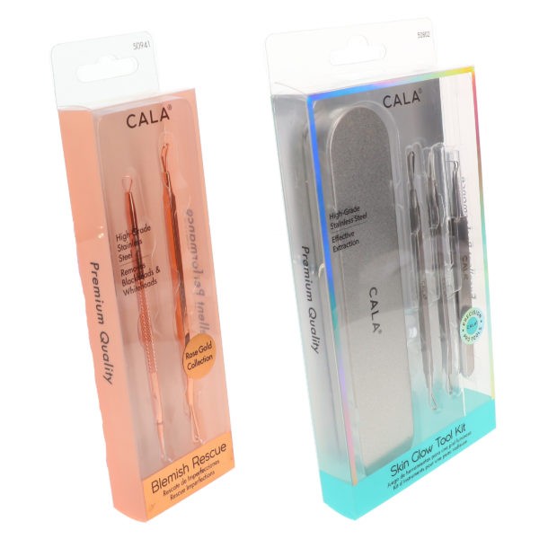 CALA Rose Gold Blemish Rescue Kit 2 pc & Skin Glow Tool Kit 3 ct Combo Pack