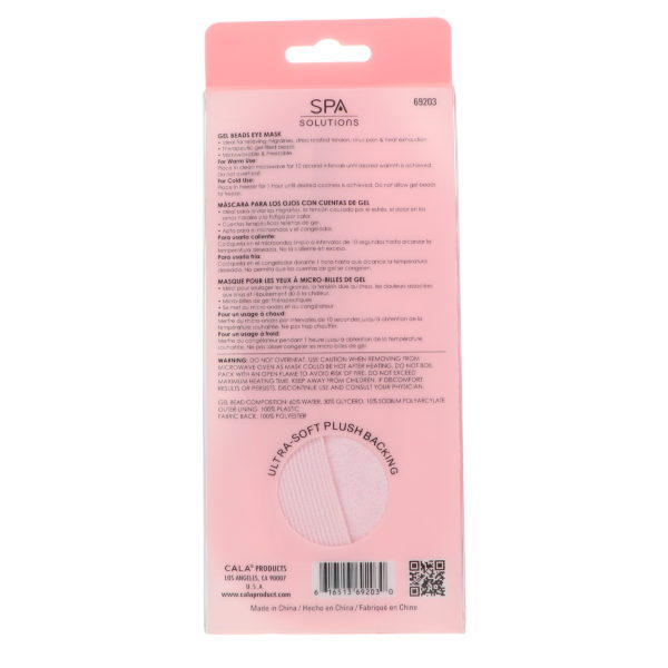 CALA Spa Solutions Gel Beads Eye Mask Pink