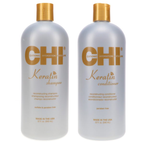 CHI Keratin Reconstructing Shampoo 32 oz & Keratin Reconstructing Conditioner 32 oz Combo Pack