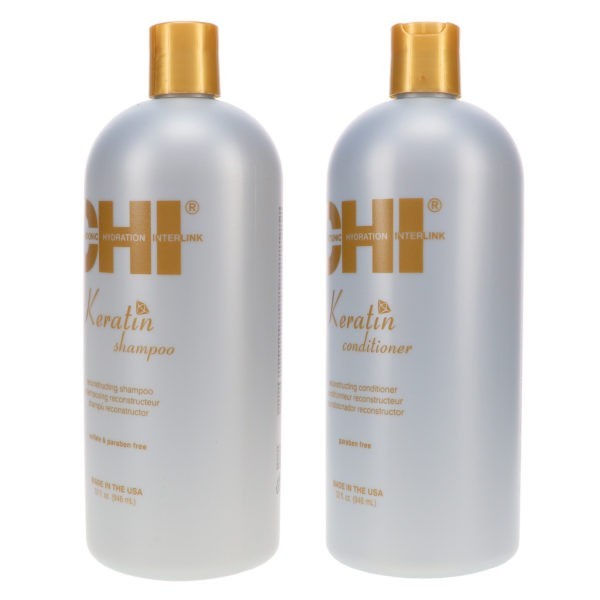 CHI Keratin Reconstructing Shampoo 32 oz & Keratin Reconstructing Conditioner 32 oz Combo Pack