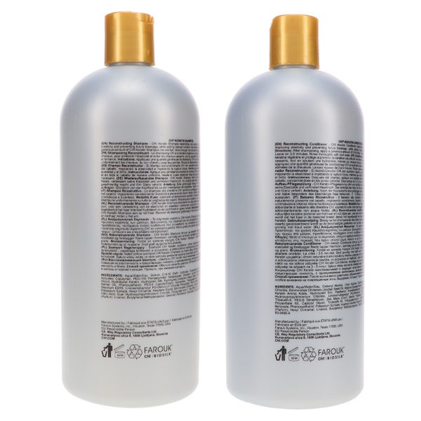 CHI Keratin Reconstructing Shampoo 32 oz & Keratin Reconstructing Conditioner 32 oz Combo Pack