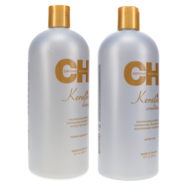 CHI Keratin Reconstructing Shampoo 32 oz & Keratin Reconstructing Conditioner 32 oz Combo Pack