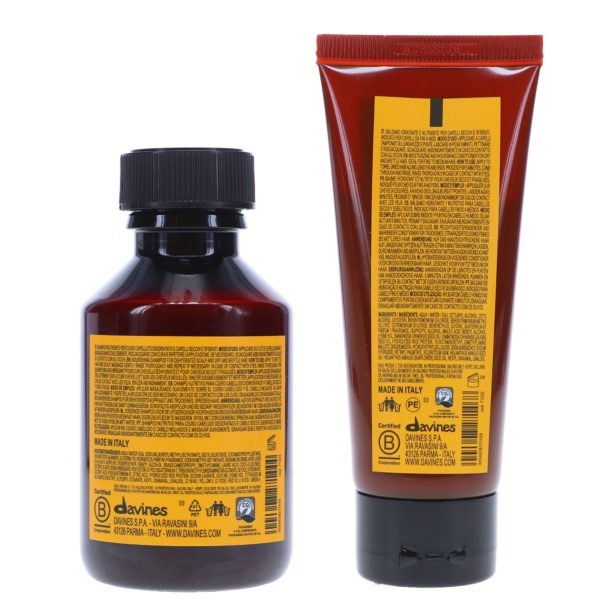 Davines NaturalTech Nourishing Shampoo 3.38 oz & NaturalTech Vegetarian Miracle Conditioner 2.03 oz Combo Pack