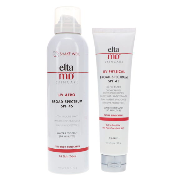 Elta MD UV Aero SPF 45 Broad Spectrum Full Body Sunscreen 6 oz and UV Physical Tinted Broad Spectrum 41 3 oz Combo Pack