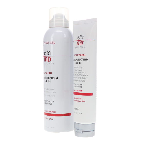 Elta MD UV Aero SPF 45 Broad Spectrum Full Body Sunscreen 6 oz and UV Physical Tinted Broad Spectrum 41 3 oz Combo Pack