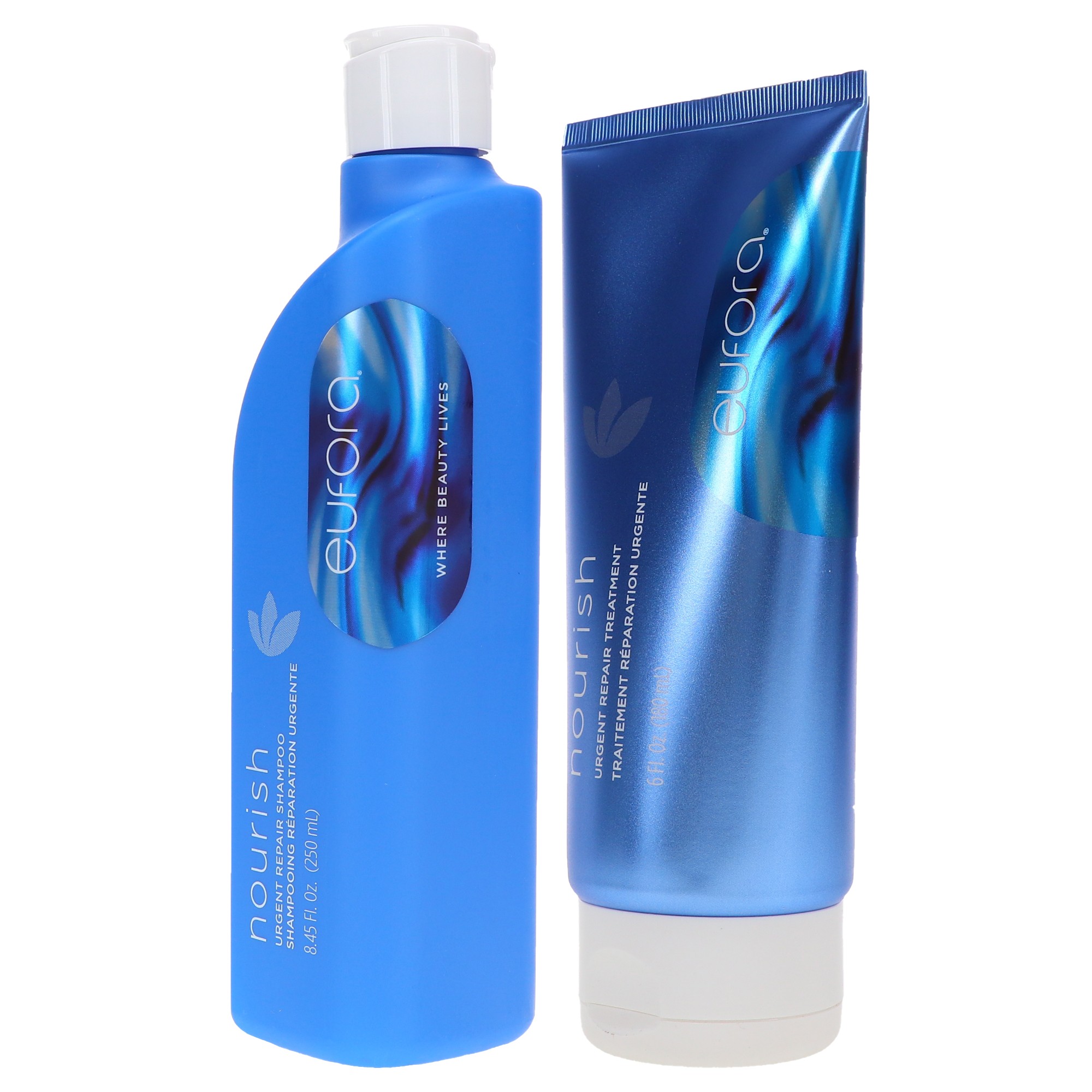 Eufora Nourish Urgent Repair Shampoo 8.45 oz & Nourishing Urgent Repair Treatment 6 oz Combo Pack