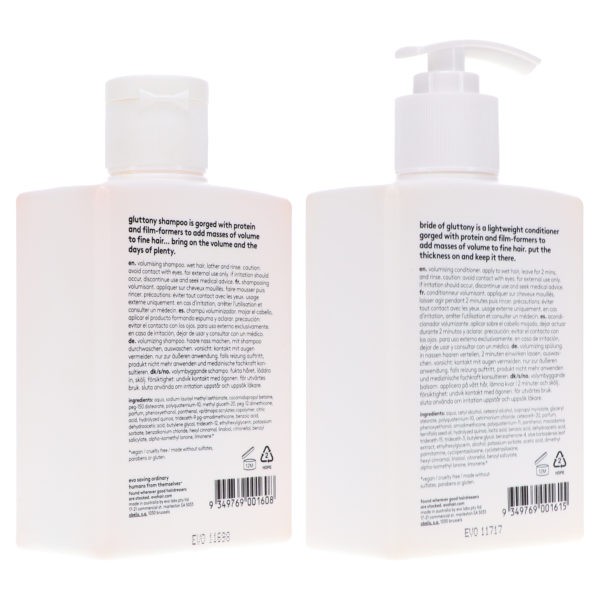 EVO Gluttony Volume Shampoo 10.14 oz & Bride Of Gluttony Conditioner 10.14 oz Combo Pack