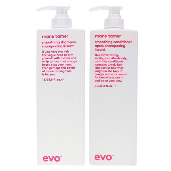 EVO Mane Tamer Smoothing Shampoo 33.8 oz & Mane Tamer Smoothing Conditioner 33.8 oz Combo Pack