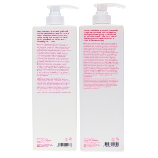 EVO Mane Tamer Smoothing Shampoo 33.8 oz & Mane Tamer Smoothing Conditioner 33.8 oz Combo Pack