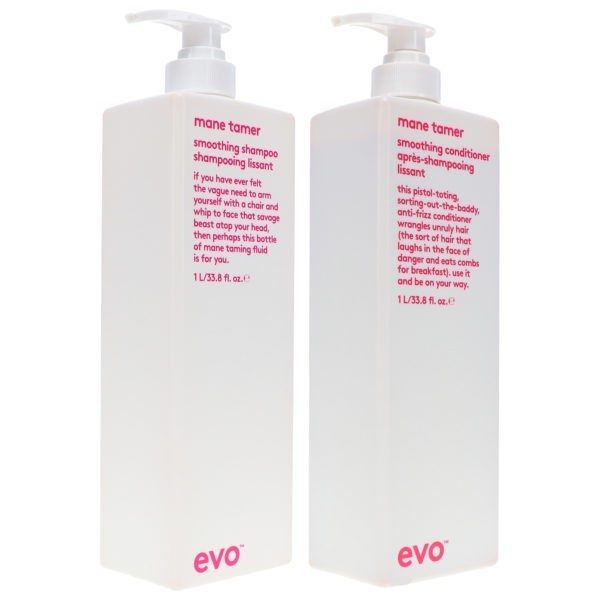 EVO Mane Tamer Smoothing Shampoo 33.8 oz & Mane Tamer Smoothing Conditioner 33.8 oz Combo Pack