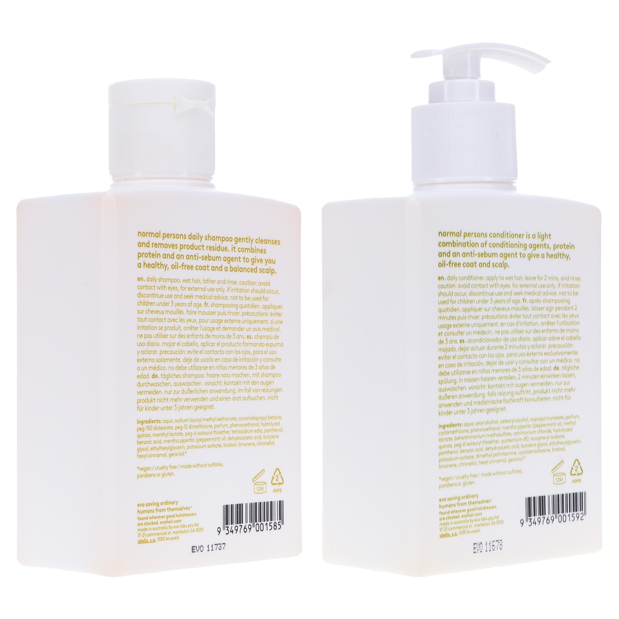 EVO Normal Persons Daily Shampoo 10.1 oz & Normal Persons Daily Conditioner 10.14 oz Combo Pack