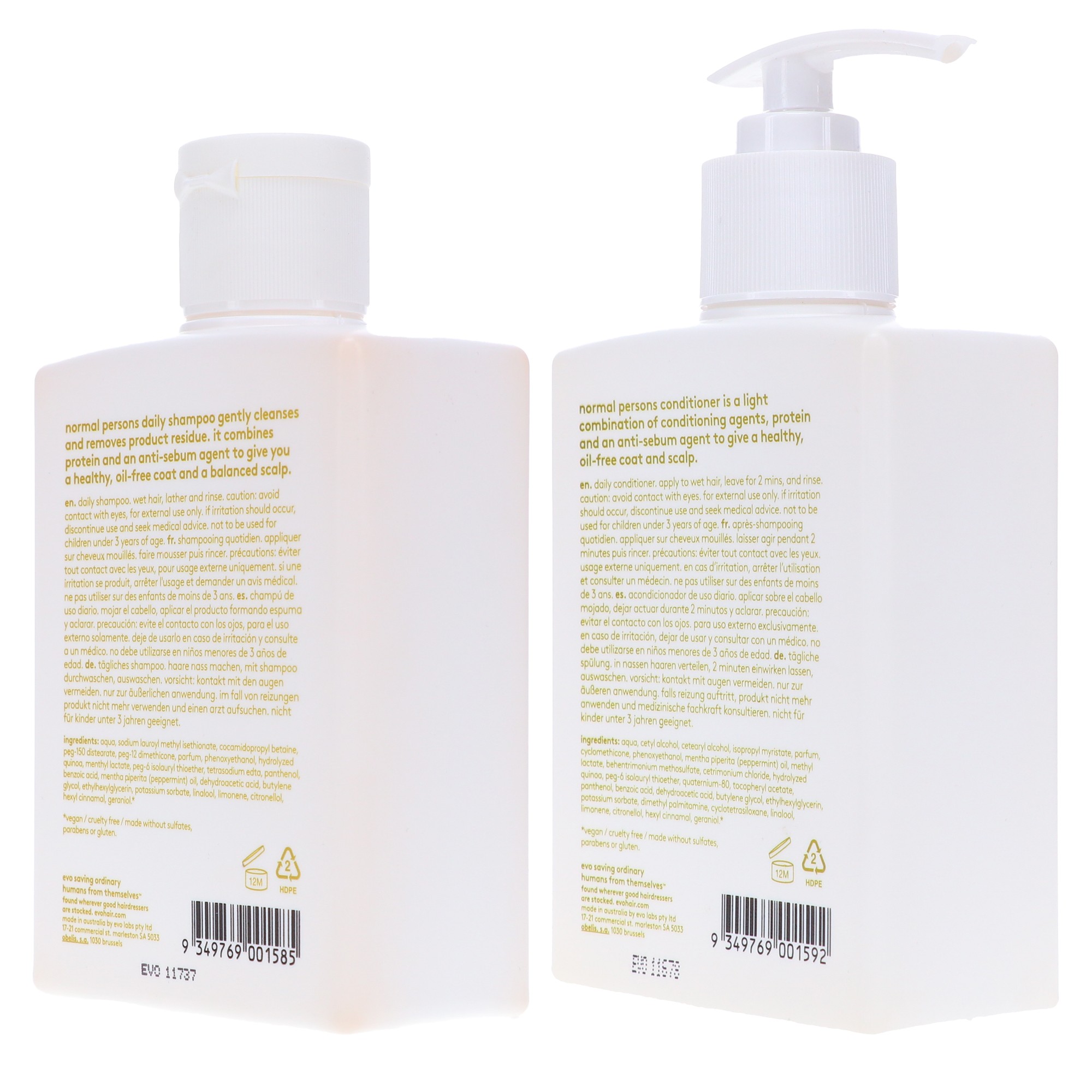 EVO Normal Persons Daily Shampoo 10.1 oz & Normal Persons Daily Conditioner 10.14 oz Combo Pack