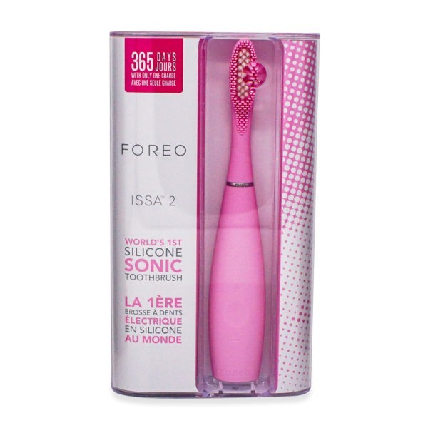 FOREO Issa 2 Rechargeable Electric Regular Toothbrush With Silicone and Pbt Polymer Bristles, Pearl Pink