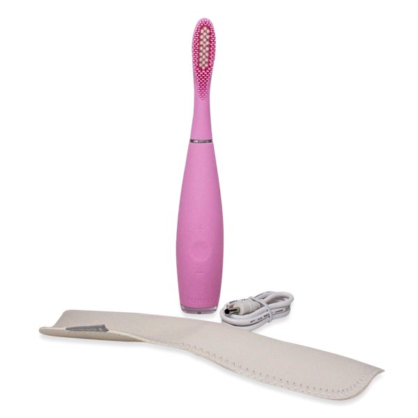 FOREO Issa 2 Rechargeable Electric Regular Toothbrush With Silicone and Pbt Polymer Bristles, Pearl Pink