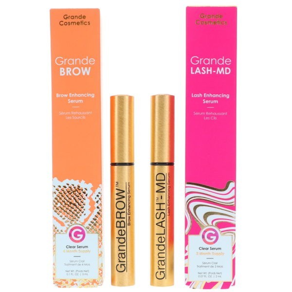 Grandelash Grandebrow Enhancing Serum 0.1 oz & MD Serum Lash Enhancing 0.07 oz Combo Pack